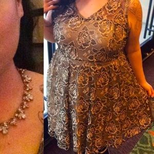 Gold/Black Lace Dress 3X